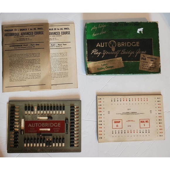 Vintage Auto Bridge-Play Yourself Bridge Game Advanced Set - Picture 1 of 8